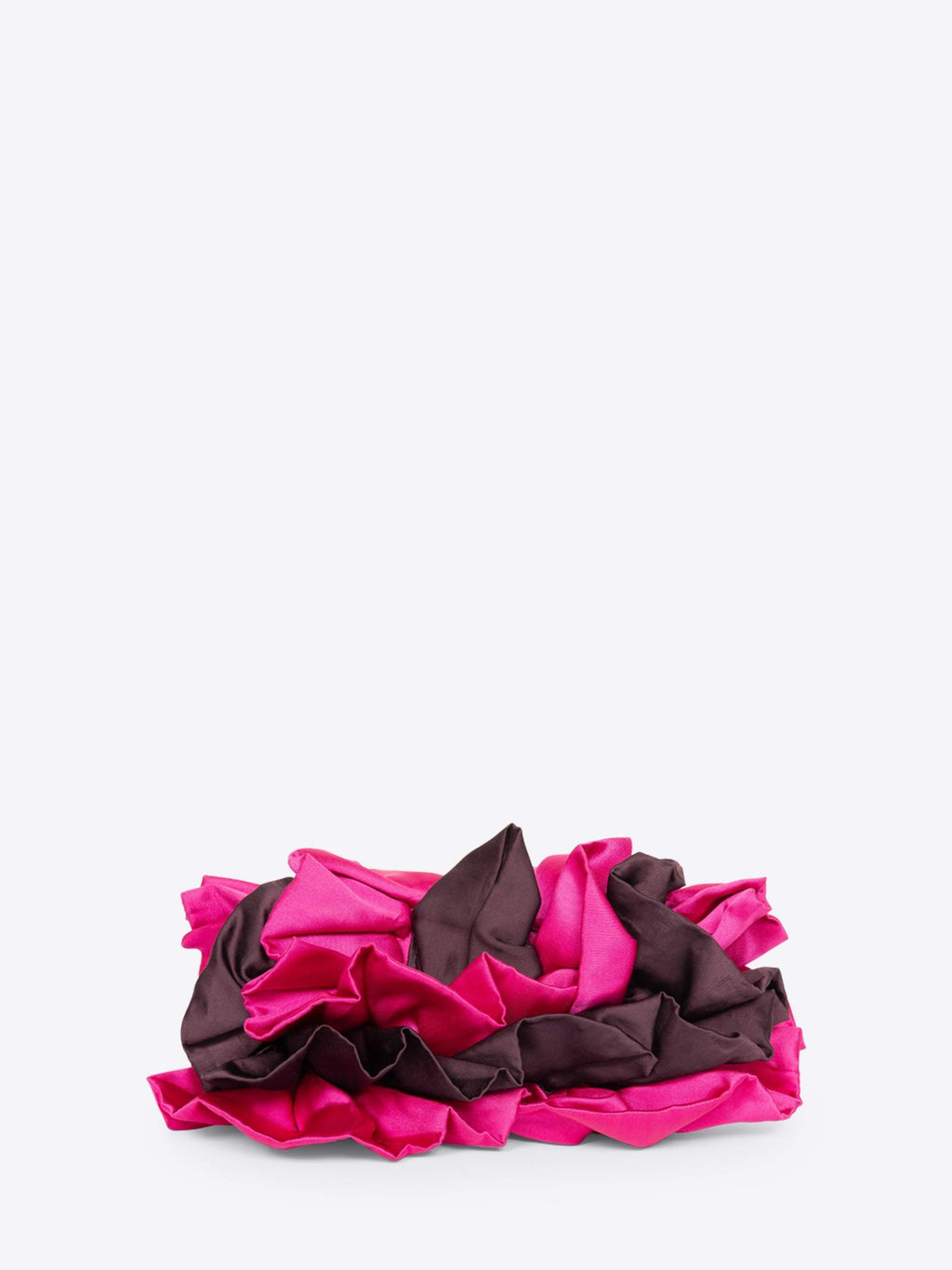 Satin Ruffle Clutch Bag